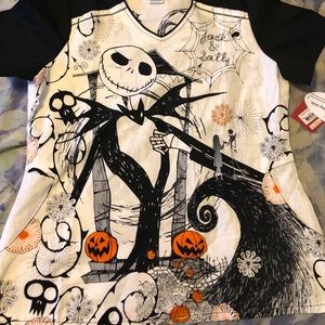 Nightmare Before Christmas Scrub Top (Large) NWT